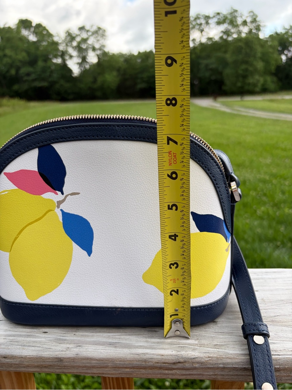 Kate Spade Sylvia Lemon Zest Half Medium Dome Crossbody Bag EUC Summer Spring - Picture 10 of 11